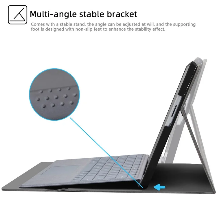 Für Microsoft Surface Pro 9 Mikrofaser-Leder-Tablettenhülle mit Flip-Ständer und Stifthalter