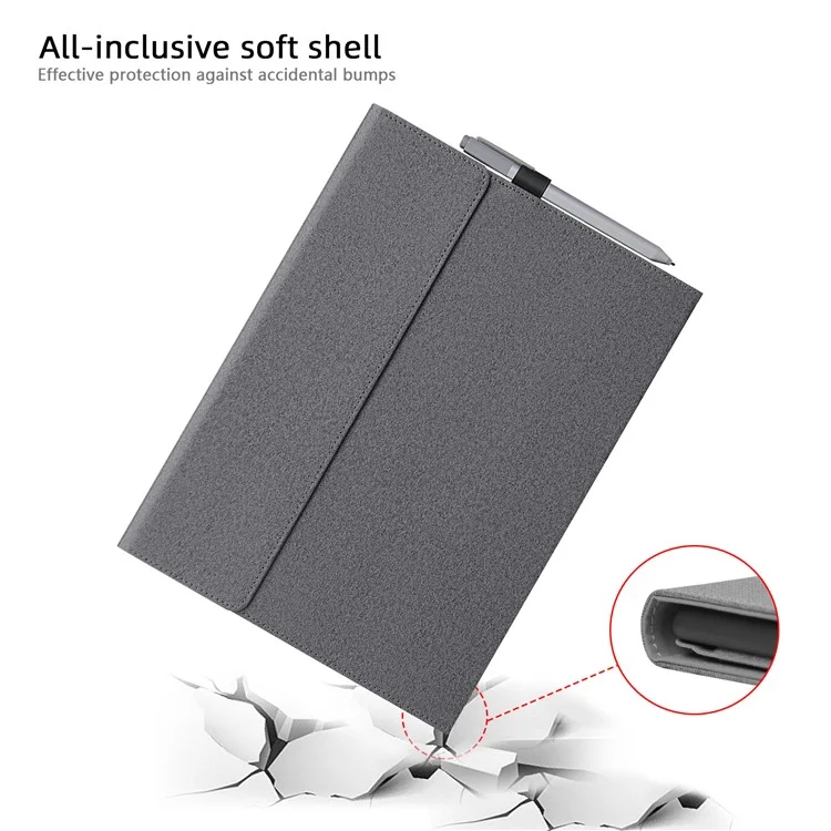 Für Microsoft Surface Pro 9 Mikrofaser-Leder-Tablettenhülle mit Flip-Ständer und Stifthalter