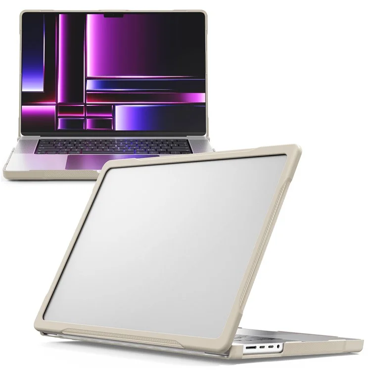 Para MacBook Pro 16 pulgadas (2021) A2485 / (2023) A2780 / A2991 (M1 / M2 / M3) Funda de Ordenador Portátil PC+TPU Anti-Caídas y a Prueba de Golpes - Caqui