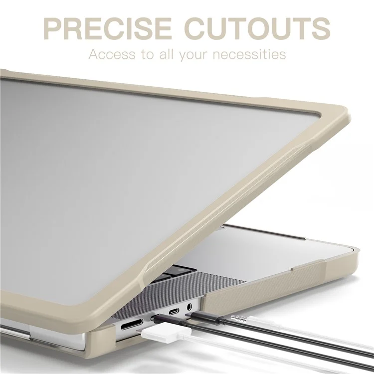 Para MacBook Pro 16 pulgadas (2021) A2485 / (2023) A2780 / A2991 (M1 / M2 / M3) Funda de Ordenador Portátil PC+TPU Anti-Caídas y a Prueba de Golpes - Caqui