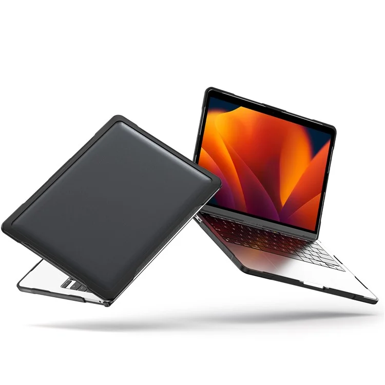 Sailor Series Laptop Case for MacBook Pro 13 inch (2016) A1706 A1708 / (2018) A1989 / (2019) A2159 / (2020) A2251 A2338 (M1 / M2) PC+TPU Shockproof Cover - Transparent Black