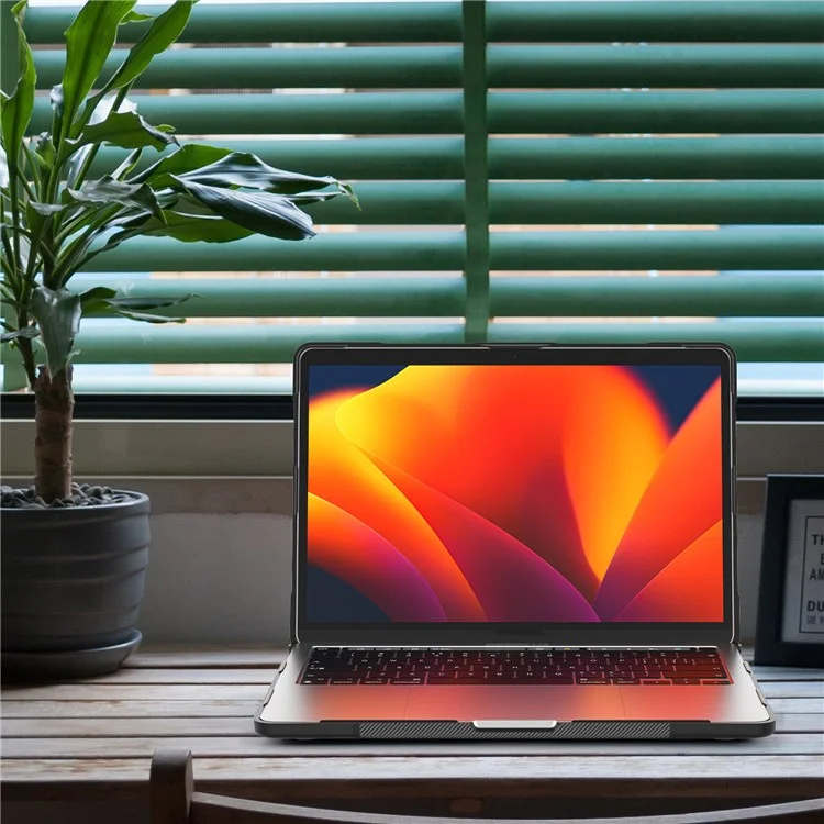 Sailor Series Laptop Case for MacBook Pro 13 inch (2016) A1706 A1708 / (2018) A1989 / (2019) A2159 / (2020) A2251 A2338 (M1 / M2) PC+TPU Shockproof Cover - Transparent Black