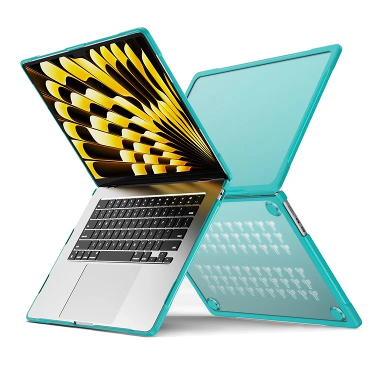 Para Macbook Air 15 polegadas (2023) M2 A2941 / (2024) A3114 M3 Sailor Series Laptop Case PC+TPU Anti-scratch Notebook Cover - Baby Blue