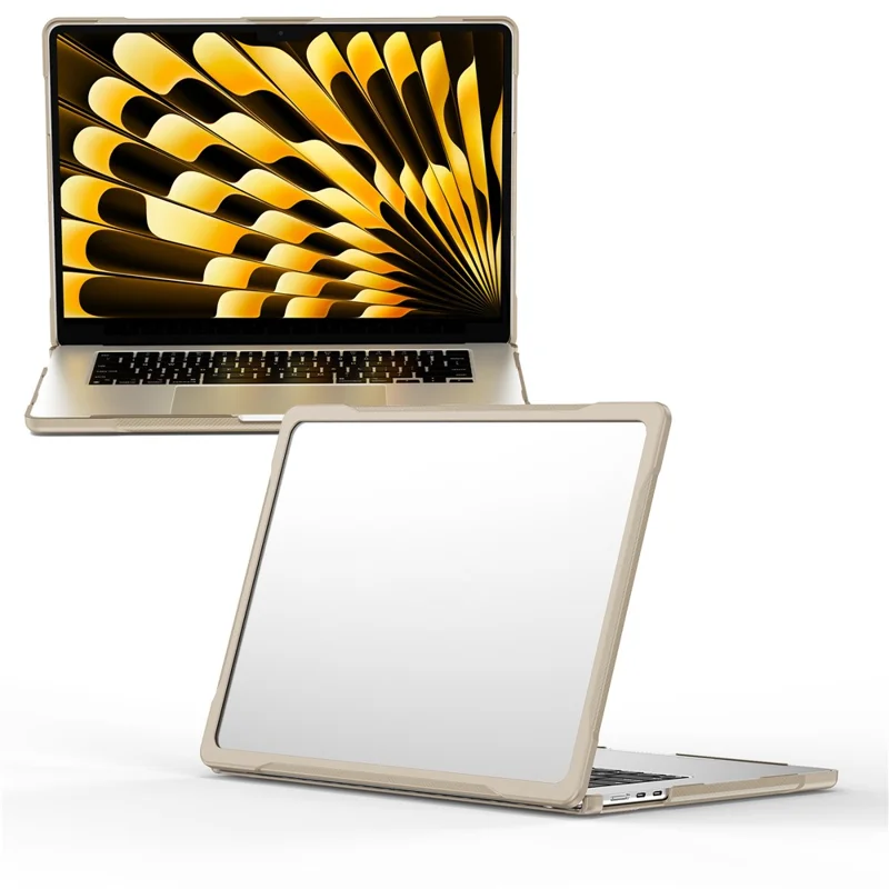 For Macbook Air 15 inch (2025) / (2024) A3114 M3 / (2023) M2 A2941 Sailor Series Laptop Case PC+TPU Anti-Scratch Notebook Cover - Khaki