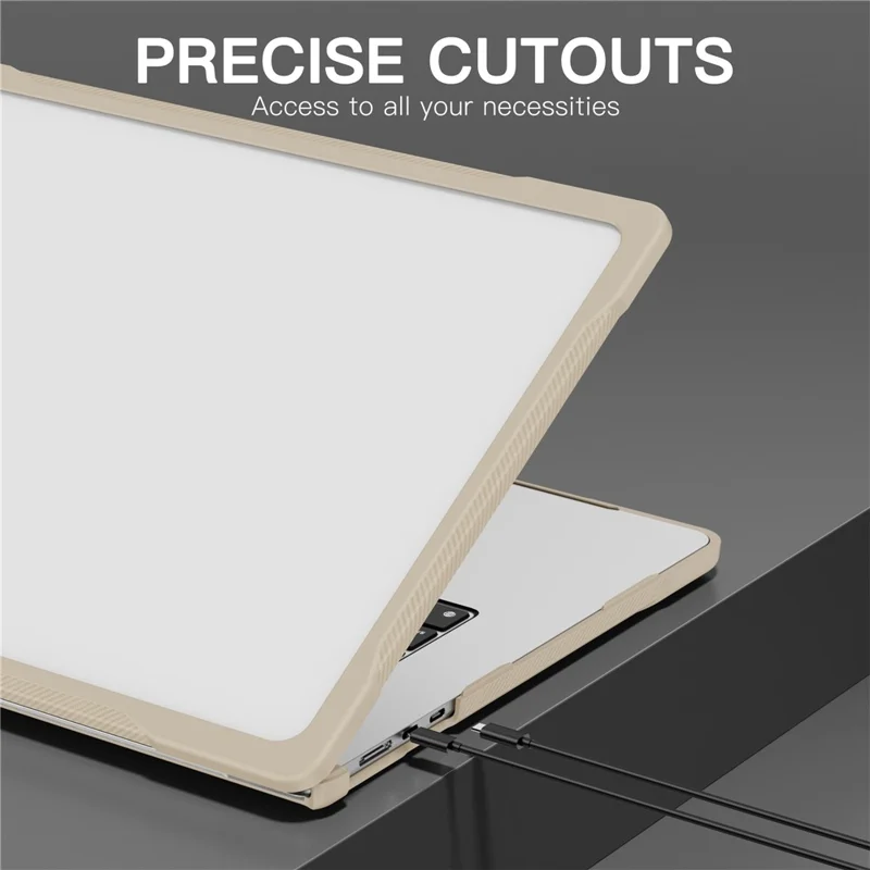 For Macbook Air 15 inch (2025) / (2024) A3114 M3 / (2023) M2 A2941 Sailor Series Laptop Case PC+TPU Anti-Scratch Notebook Cover - Khaki