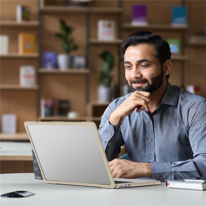 For Macbook Air 15 inch (2025) / (2024) A3114 M3 / (2023) M2 A2941 Sailor Series Laptop Case PC+TPU Anti-Scratch Notebook Cover - Khaki