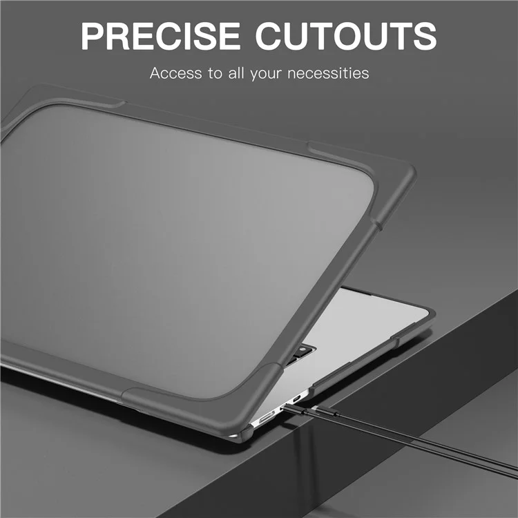 Laptop Case for Macbook Air 15 inch (2025) / (2024) A3114 M3 / (2023) M2 A2941 Stand Design Notebook Anti-Scratch Hard PC Cover - Grey