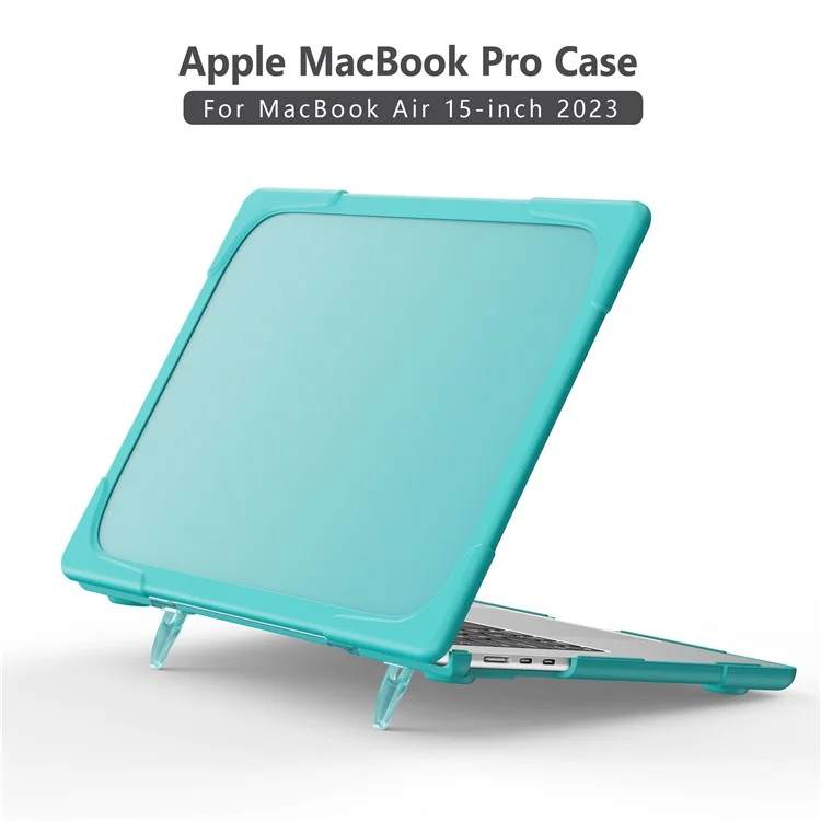 Étui pour ordinateur portable pour Macbook Air 15 pouces (2023) M2 A2941 / (2024) A3114 M3 Conception de support Notebook Anti-Rayures Couverture rigide en PC - Bleu bébé