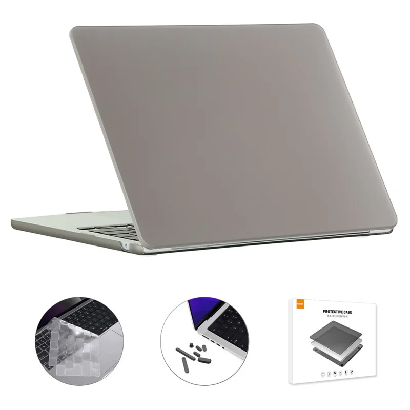 ENKAY HAT PRINCE Etui do Macbook Air 15 cali (2025) / (2024) A3114 / (2023) A2941 (wersja amerykańska) Matowe pokrycie do laptopa z folią + zatyczkami - Szare