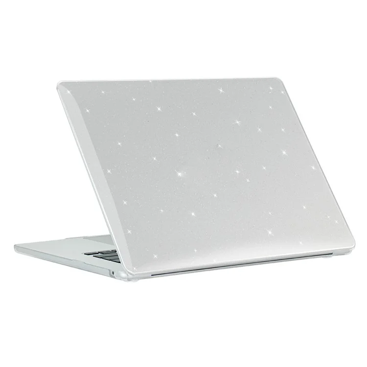 ENKAY HAT PRINCE For Macbook Air 15 inch (2025) / (2024) / (2023) A2941 (EU Version) Glitter PC Laptop Case with TPU Film + Plugs - Transparent