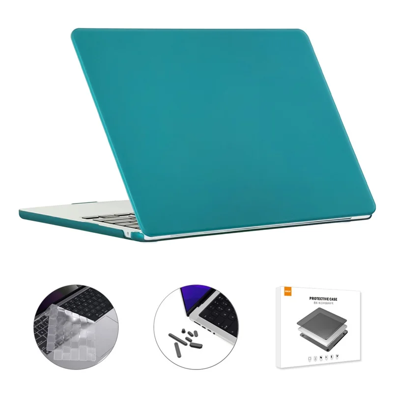 ENKAY HAT PRINCE لجهاز Macbook Air بحجم 15 بوصة (2025) / (2023) A2941 / A3114 (النسخة الأوروبية) غطاء مات لجهاز الكمبيوتر المحمول مع فيلم TPU + سدادات - أزرق فاتح