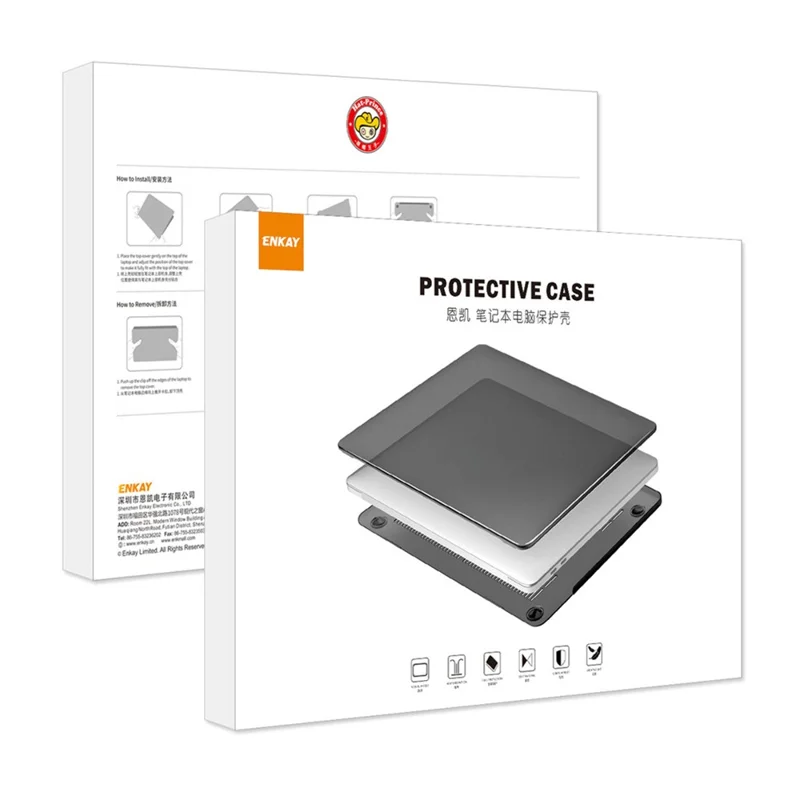 Funda dura ENKAY HAT PRINCE para MacBook Air de 15 pulgadas (2025) / (2023) A2941 / A3114 (versión UE) con película de TPU + tapones - Rojo
