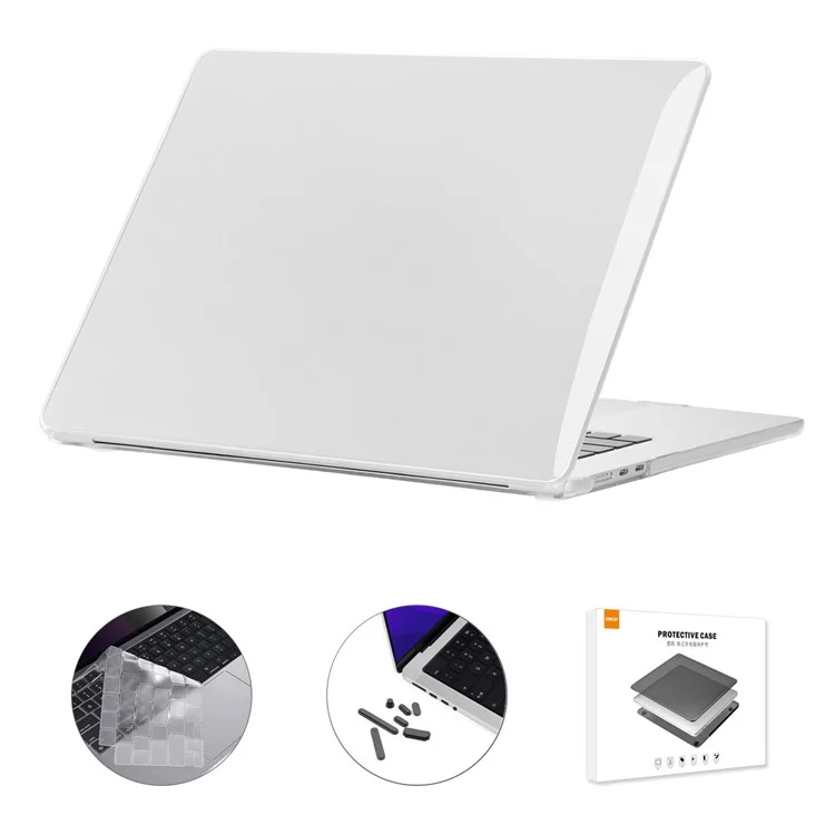 ENKAY HAT PRINCE For Macbook Air 15 inch (2025) / 2024) A3114 (2023) A2941 (US Version) Laptop Hard PC Case with TPU Film + Plugs - Transparent