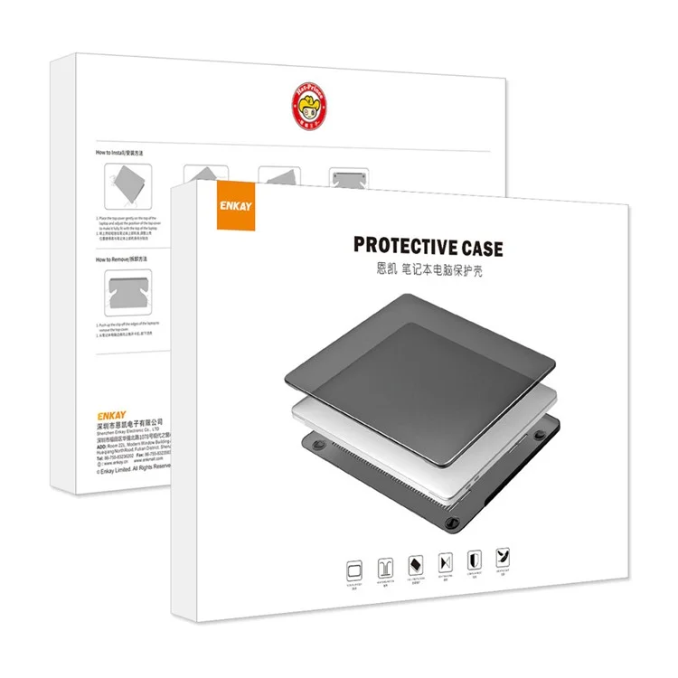ENKAY HAT PRINCE para Macbook Air 15 polegadas (2023) A2941 / A3114 (Versão EUA) Capa Rígida de PC com Filme de Teclado TPU + Plugues à Prova de Poeira - Azul Escuro