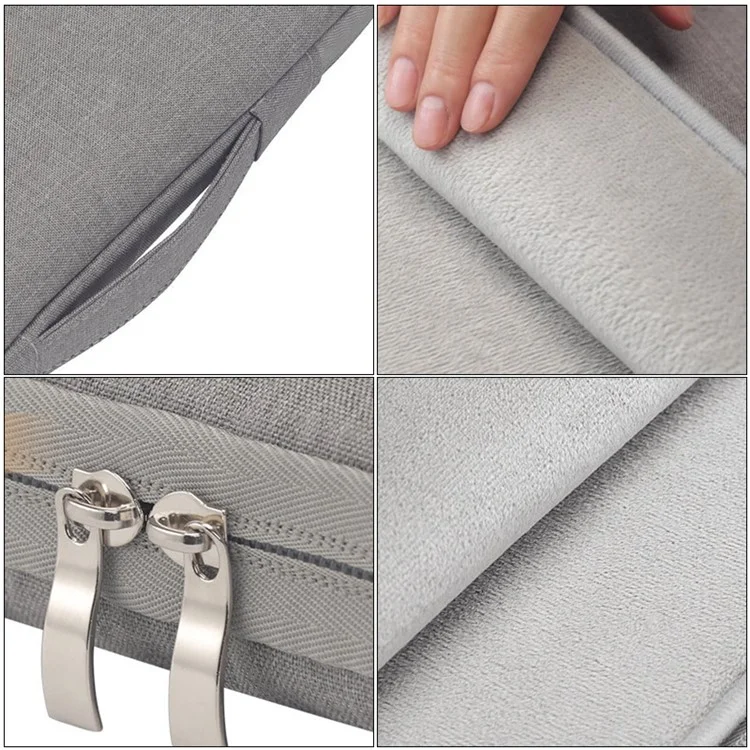 Bolsa de Armazenamento de Computador Portátil de 11 Polegadas Nylon Portátil Tote Laptop Bag Capa Protetora - Cinza