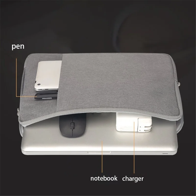 15.6 Inch Notebook Computer Bag Storage Pouch Nylon Laptop Sleeve Handbag for Travel - Purple