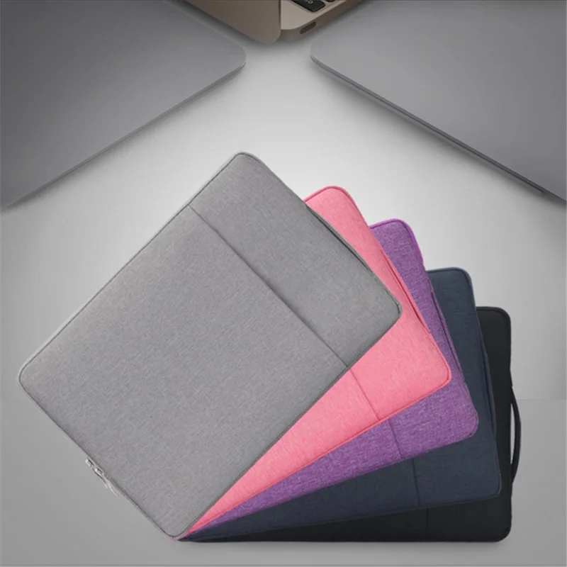 15.6 Inch Notebook Computer Bag Storage Pouch Nylon Laptop Sleeve Handbag for Travel - Purple