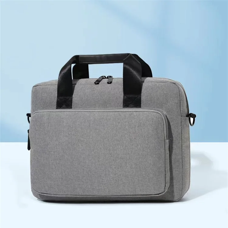 12.5 Inch Notebook Computer Shoulder Bag for MacBook Pro Air, Oxford Cloth+Polyester Laptop Storage Sleeve Handbag - Light Grey