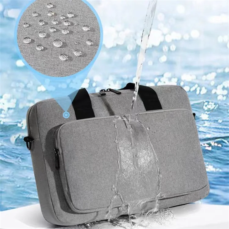 12.5 Inch Notebook Computer Shoulder Bag for MacBook Pro Air, Oxford Cloth+Polyester Laptop Storage Sleeve Handbag - Light Grey