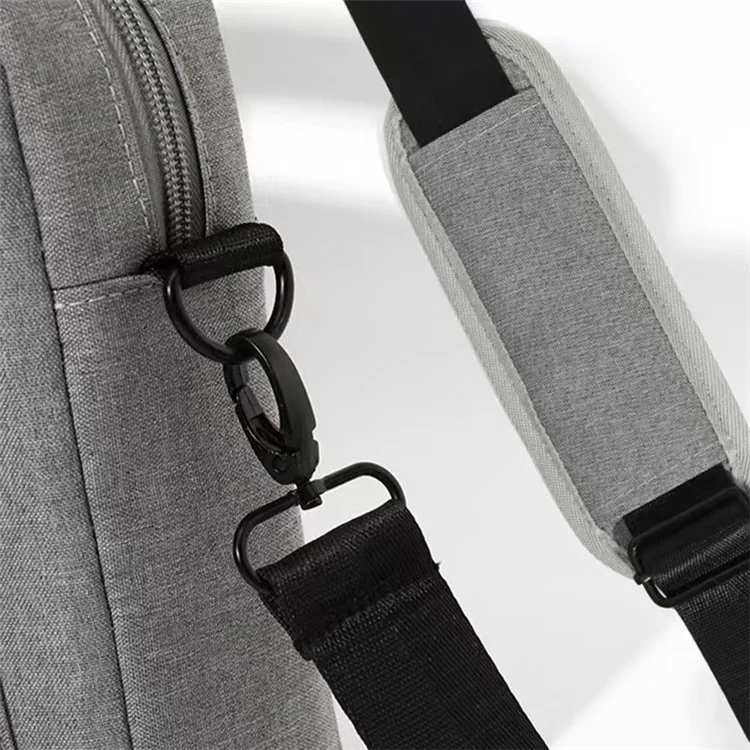 15.4 Inch Laptop Shoulder Bag Handbag Notebook Computer Pouch Oxford Cloth+Polyester Storage Sleeve - Light Grey