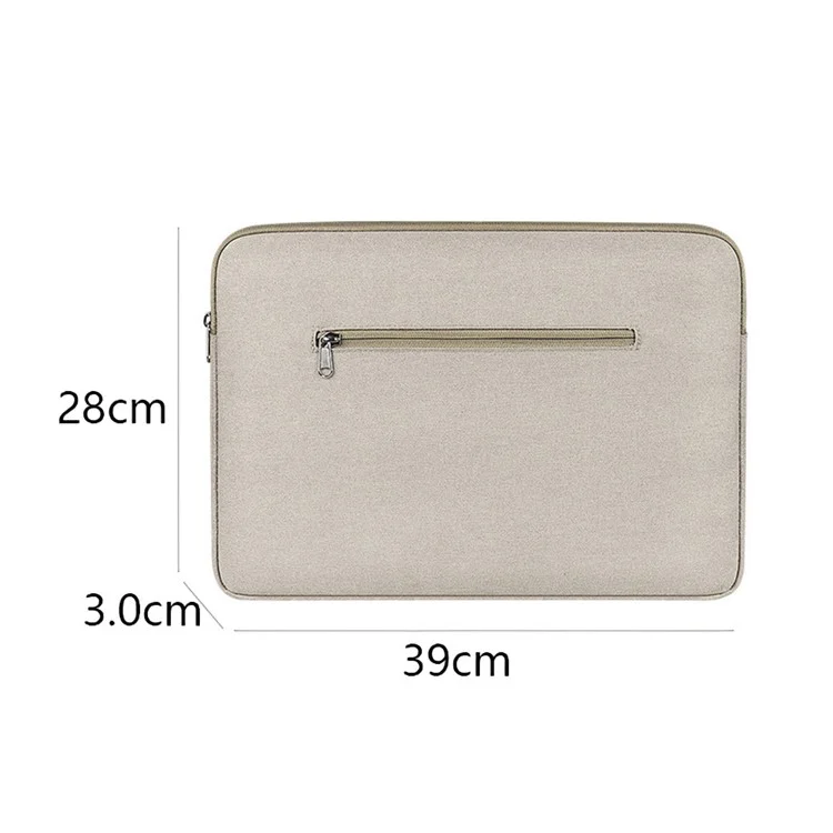 14.1-15.4 Zoll Notebook-Schutzhülle Tragbare Laptop-Computer-Reißverschlusstasche (mit Zugstangengurt) - Khaki