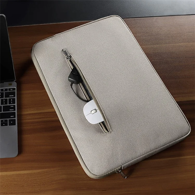 14.1-15.4 Zoll Notebook-Schutzhülle Tragbare Laptop-Computer-Reißverschlusstasche (mit Zugstangengurt) - Khaki