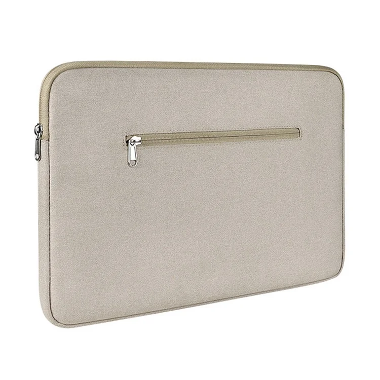 13.3 Inch Waterproof Notebook Sleeve Portable Laptop Computer Zipper Bag (with Pull Rod Strap) - Khaki