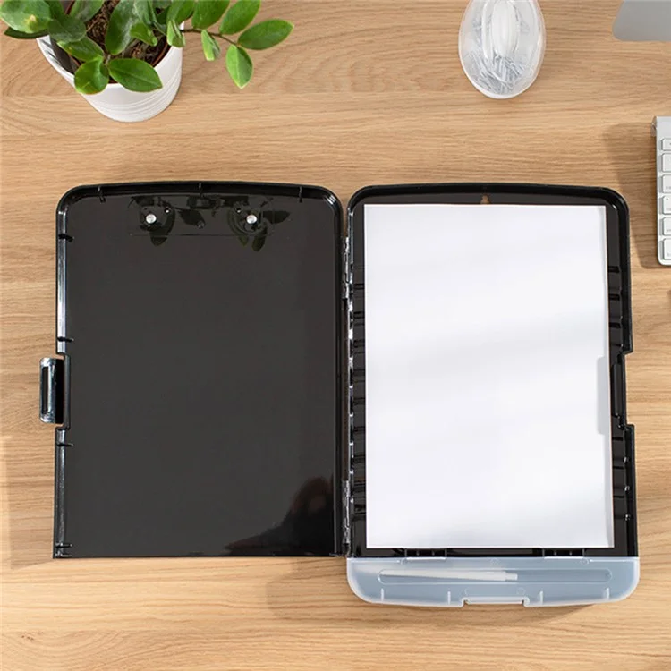 ZANYANG 83301 A4 File PP Organizer Box Writing Board A4 Document Storage Box with Clip and Pen Slot - Mint Green