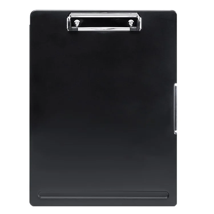 ZANYANG 1233 A4 File Organizer Box PP Case Student Office Document Storage Box with Clip and Pen Slot - Black
