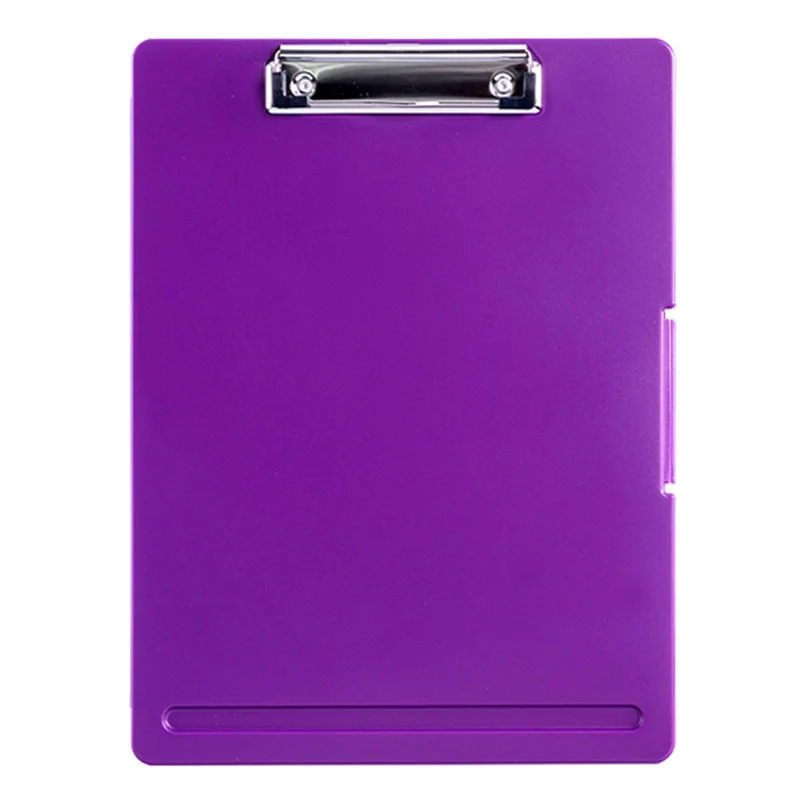 ZANYANG 1233 A4 File Organizer Box PP Case Student Office Document Storage Box with Clip and Pen Slot - Dark Purple