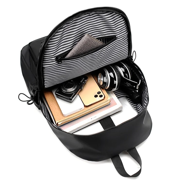 1913 Polyester Backpack Men's Travel Shoulders Bag Notebook Computer Laptop Carrying Bag Daypack - Black