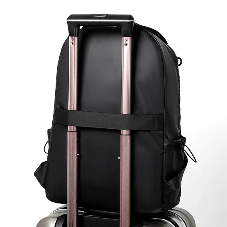 1913 Polyester Backpack Men's Travel Shoulders Bag Notebook Computer Laptop Carrying Bag Daypack - Black