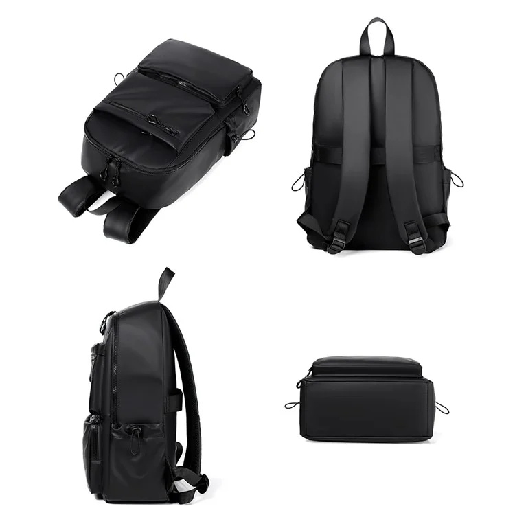 1913 Polyester Backpack Men's Travel Shoulders Bag Notebook Computer Laptop Carrying Bag Daypack - Black