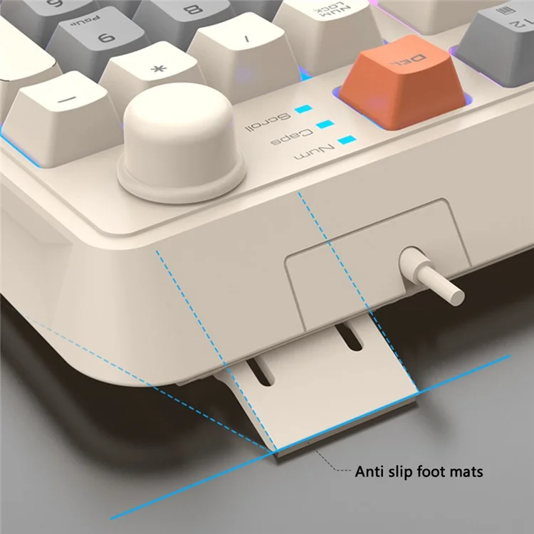 XUNFOX K820 94 Keys Wired Keyboard Cool Mixed Color Keyboard Set with 6 Button Mouse (Thin Film Keyboard) - Bee