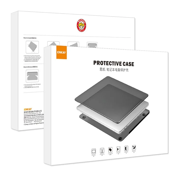ENKAY HAT PRINCE stoßfeste Hülle für MacBook Pro 14 Zoll (2021) A2442 / (2023) A2779 (US-Version) Harte PC-Ständer-Laptophülle - Dunkelblau