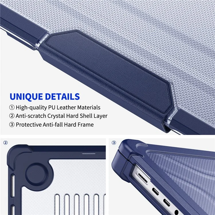 ENKAY HAT PRINCE Kickstand Case for MacBook Pro 16 inch (2024) (2023) (2021) A2485 A2880 (US Version) Shockproof Hard PC Laptop Cover - Purple