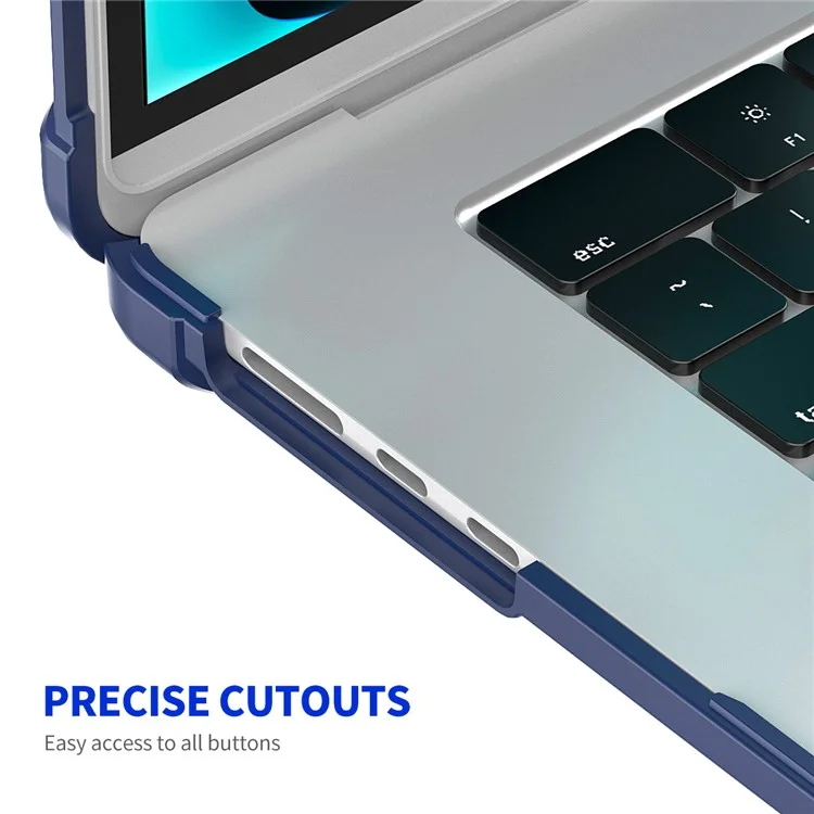 Caixa de PC Prince Slim Hard Para Macbook Air de 15 Polegadas (2023) A2941 (versão da Ue) Tampa de Laptop Anti-arranhão Com Kickstand - Azul Escuro