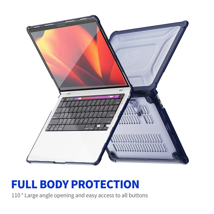 ENKAY HAT PRINCE Slim Kickstand Case for MacBook Air 13 inch (2020) A2179 / A2337 (EU Version) Anti-Scratch Hard PC Laptop Cover - Dark Blue
