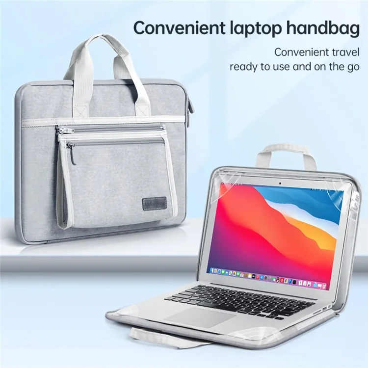 13-inch Laptop Bag Splash-proof Oxford Cloth Portable Notebook Handbag - Grey