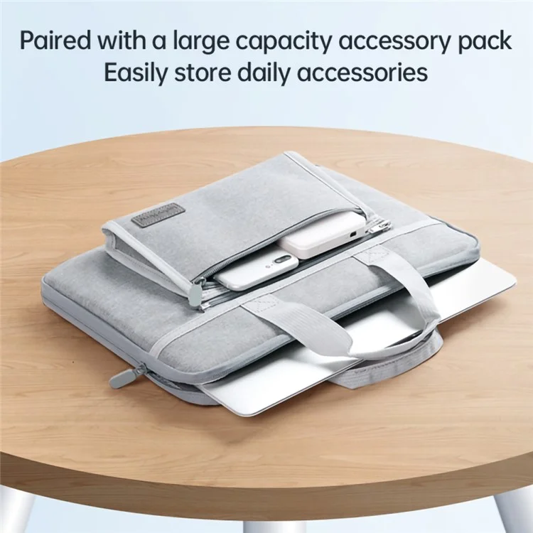 13-inch Laptop Bag Splash-proof Oxford Cloth Portable Notebook Handbag - Grey