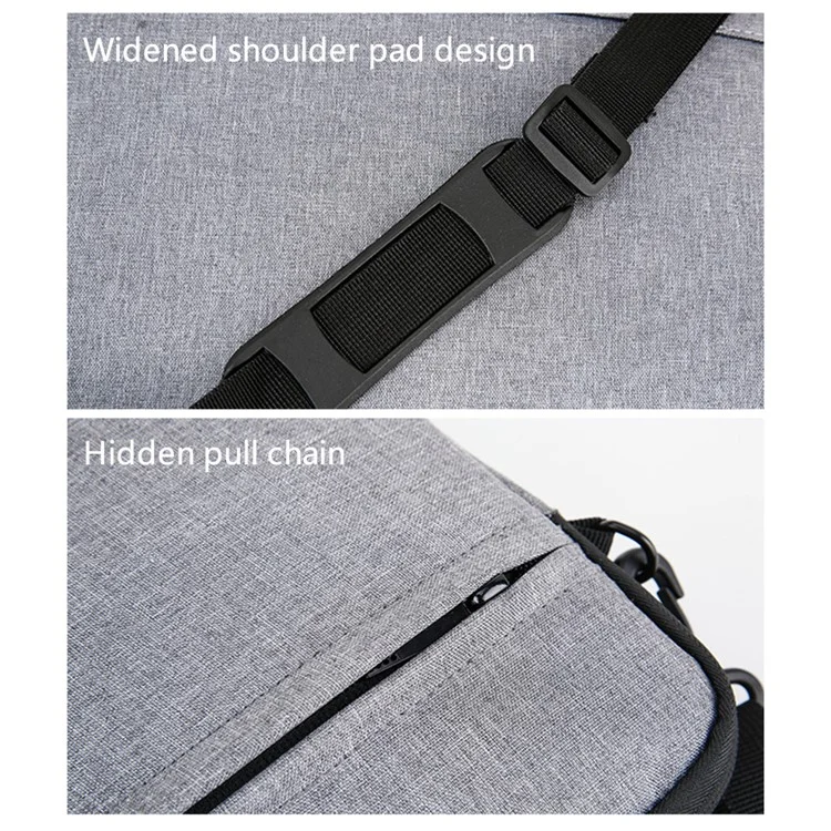 15-Zoll-Notebook-Computer-Schultergurt Oxford-Tuch + Polyester-Laptop-Sleeve-Handtasche - Grau