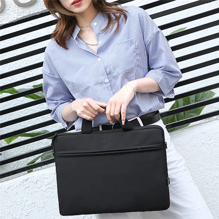15-Zoll-Notebook-Computer-Schultergurt Oxford-Tuch + Polyester-Laptop-Sleeve-Handtasche - Grau