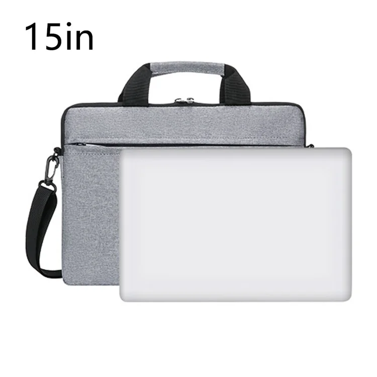 15-Zoll-Notebook-Computer-Schultergurt Oxford-Tuch + Polyester-Laptop-Sleeve-Handtasche - Grau
