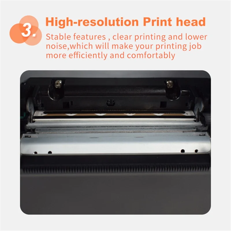 ZJ-8370 83mm Receipt Printer USB+LAN+Bluetooth-compatible High-Speed Mini Ticket Invoice Bill Printer - Black / EU Plug