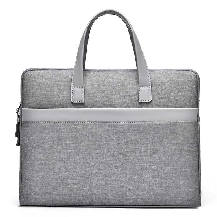 609 Bolso de la Computadora Portátil de 14 Pulgadas Impermeable Oxford Tela Cuaderno Bolsa de Almacenamiento de la Bolsa de Transporte - Gris