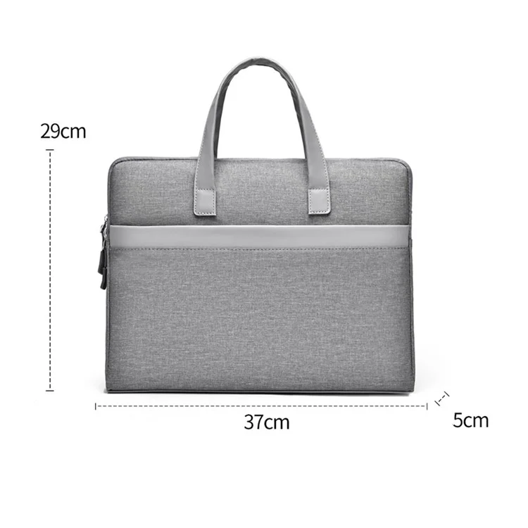 609 14-inch Laptop Handbag Waterproof Oxford Cloth Notebook Storage Bag Carrying Pouch - Grey