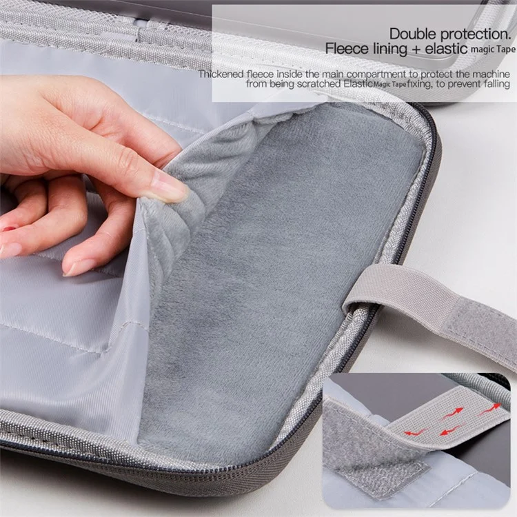 Borsetta in Pelle di Pecora per Laptop da 11 pollici con Apertura a 180 Gradi