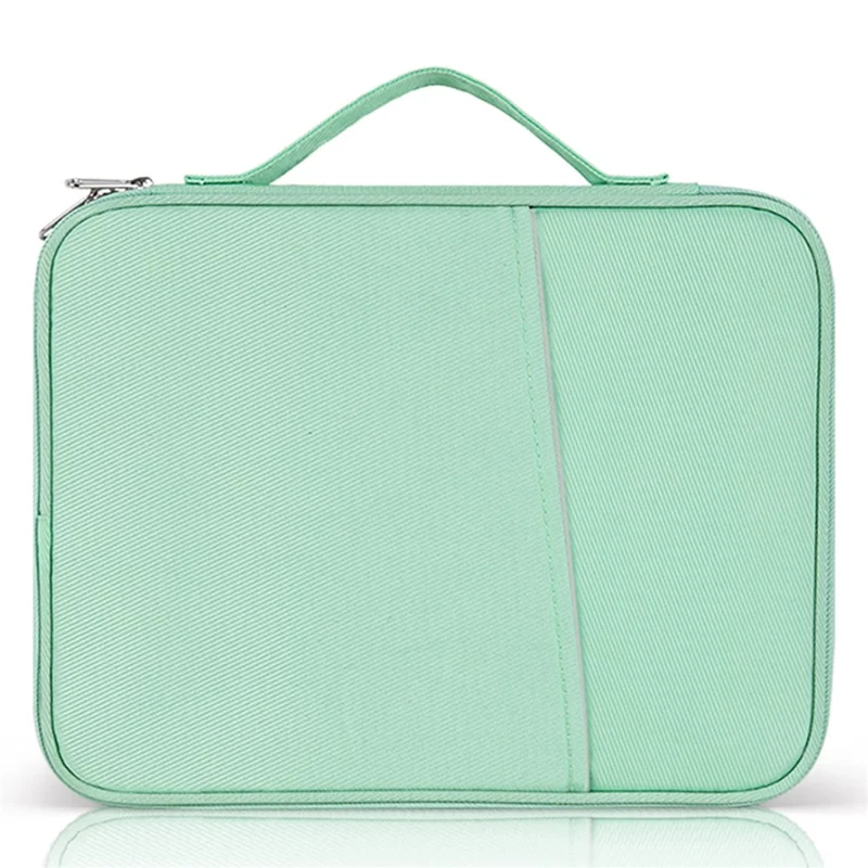11-inch Laptop Handbag Waterproof Nylon 180 Degree Opening Soft Lining Carrying Pouch - Green