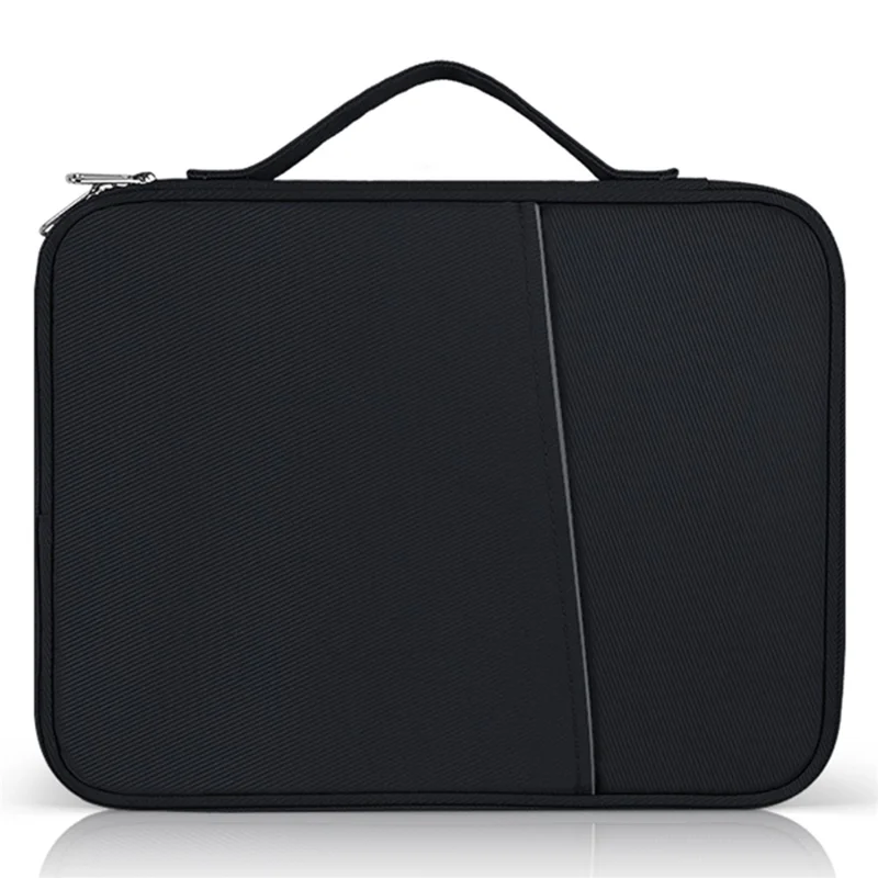 180 Degree Opening 13-inch Laptop Handbag Waterproof Nylon Anti-scratch Carrying Pouch - Black