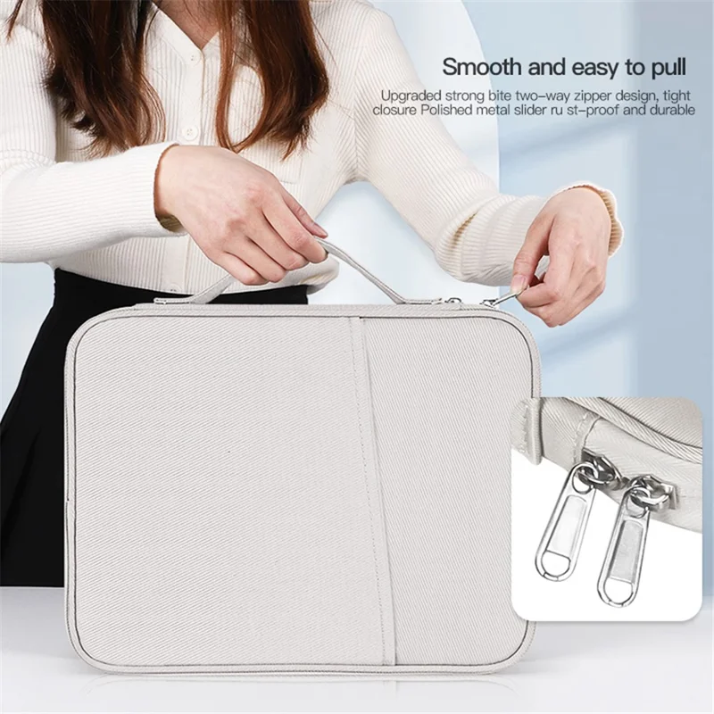 180 Degree Opening 13-inch Laptop Handbag Waterproof Nylon Anti-scratch Carrying Pouch - Black
